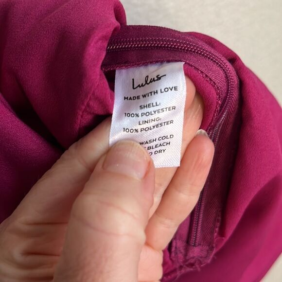 Lulus Dress Womens Small Magenta Burnout Floral Print One‎ Shoulder - Picture 8 of 9